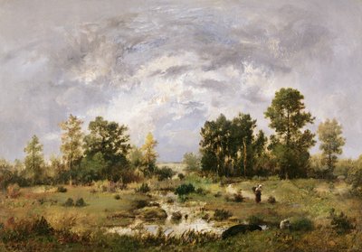 Wooded landscape by Narcisse Virgile Diaz de la Peña